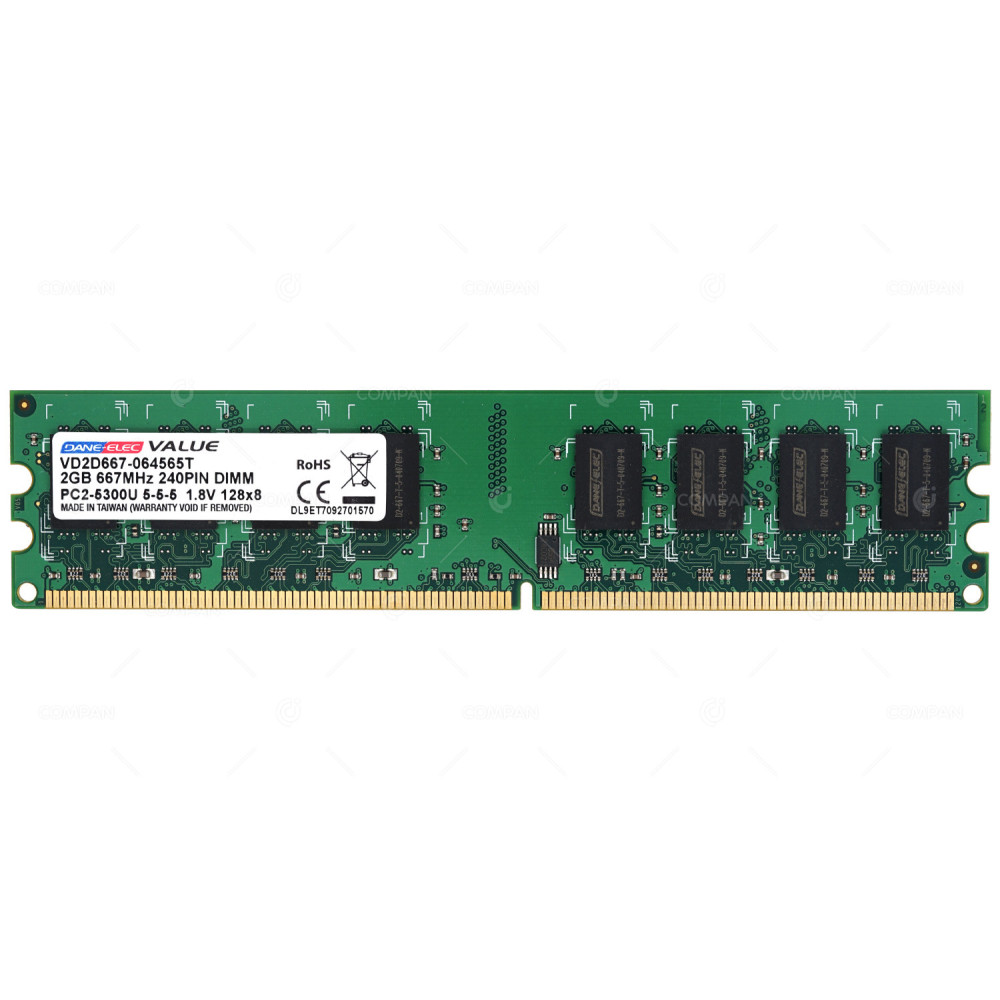 VD2D667-064565T DANE-ELEC MEMORY 2GB PC2 5300U 667MHZ 240PIN DIMM DDR2 -